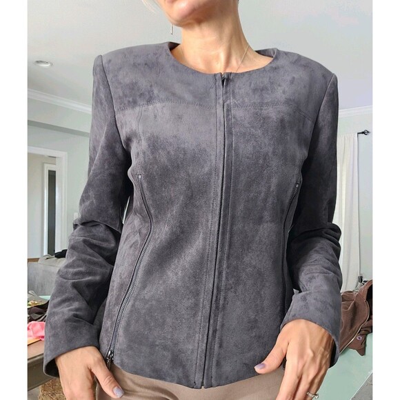 Calvin Klein Faux Suede Jacket – Size 10 - Picture 10 of 13
